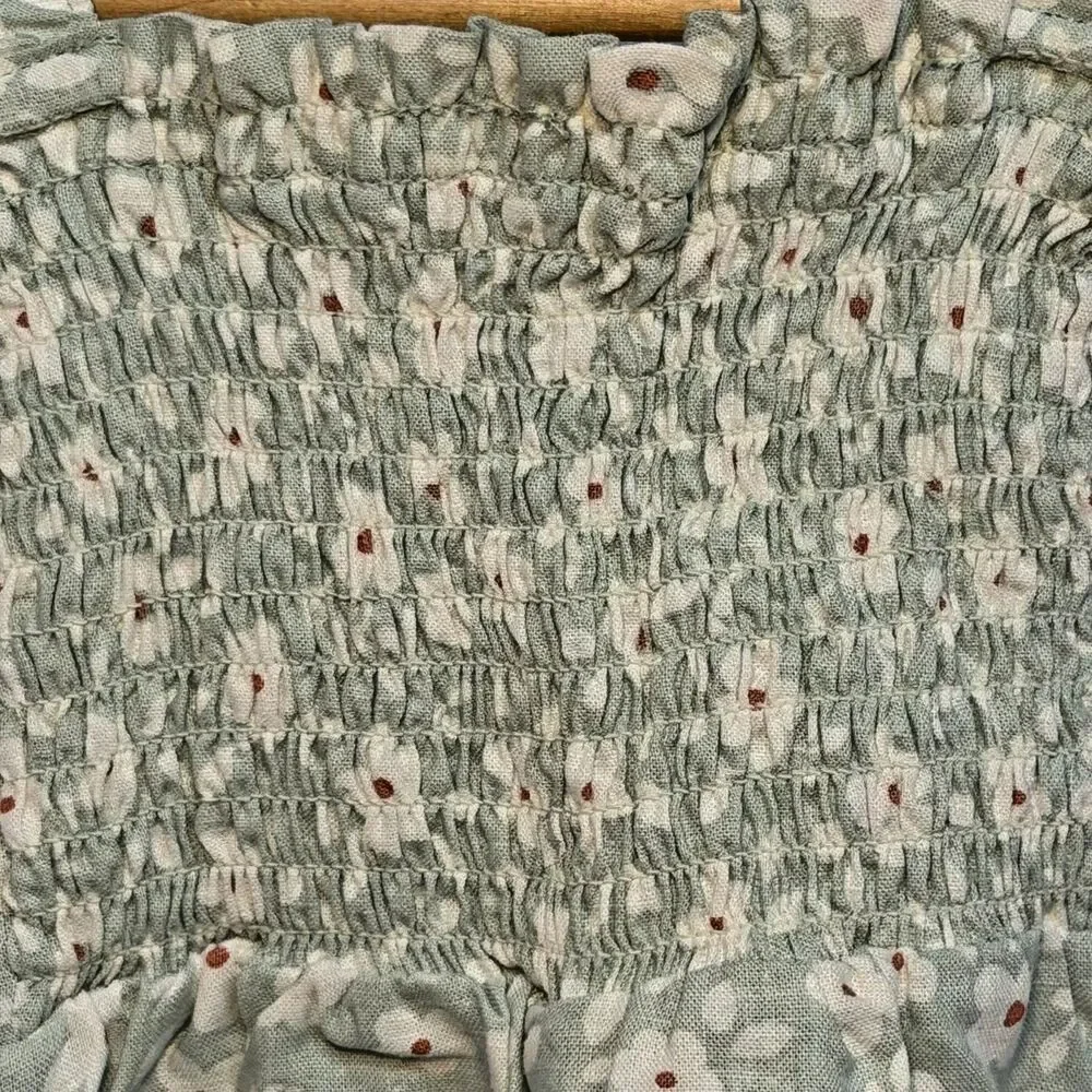 Gerber toddler Girls Romper with Floral Print NWT 4T Month Green Summer Comfy